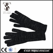 Custom warm winter women gloves with slive metal